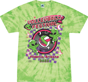 Volleyball  Lime Spider Tie Dye Event Tee