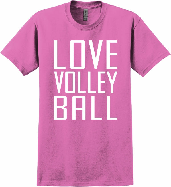 Love Volleyball Pink T-Shirt