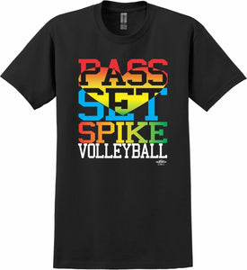 Volleyball Pass Set Spike Black Shirt